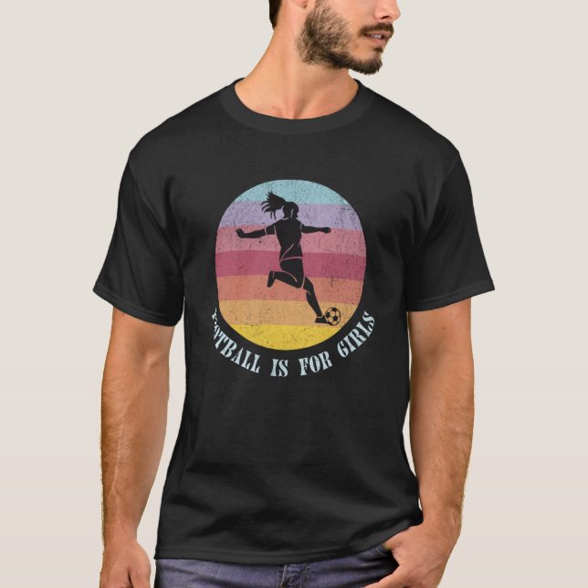 Football is for girls athlete sports football vint T-Shirt (Front)