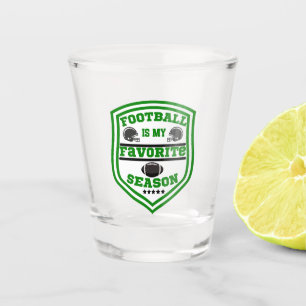 Football Is My Favorite Season Logo Green Black Shot Glass