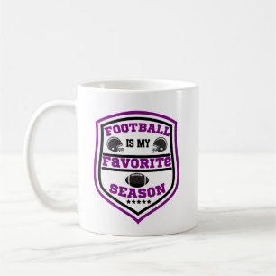 Football Is My Favorite Season Logo Purple Black Coffee Mug