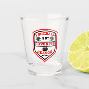 Football Is My Favorite Season Logo Red Black Shot Glass