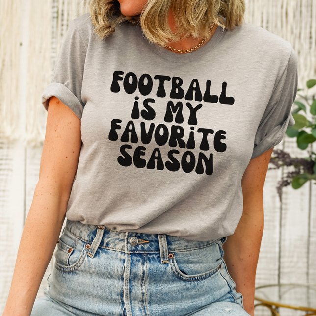 Football Is My Favorite Season Shirt – Groovy Fall (Celebrate the gridiron with our "Football is My Favorite Season Groovy" Shirt – a stylish declaratio)