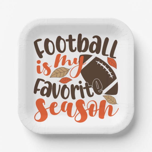 Football is My Favorite Sesaon Paper Plates (Front)