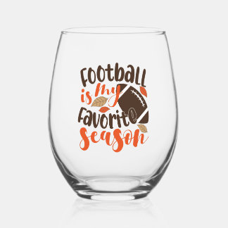 Football is My Favorite Sesaon Stemless Wine Glass