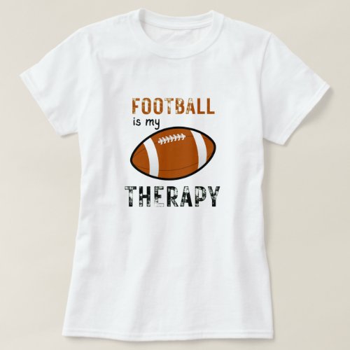 Football is my therapy with ball and textured text T_Shirt