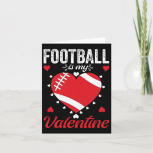 Football Is My Valentine Heart Ba  Card