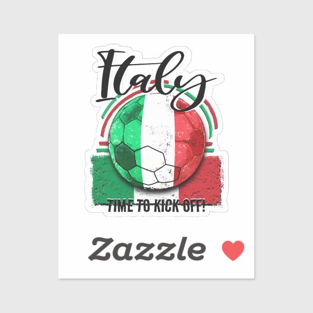 Football Italy Flag, Italian Calcio Sticker (Sheet)