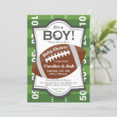 Football It's a Boy Baby Shower Invitation (Standing Front)