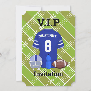 Football Jersey and pitch Birthday party RB Invitation