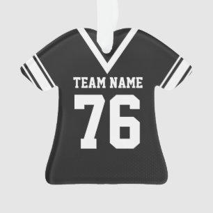 Football Jersey Black Uniform with Photo Ornament