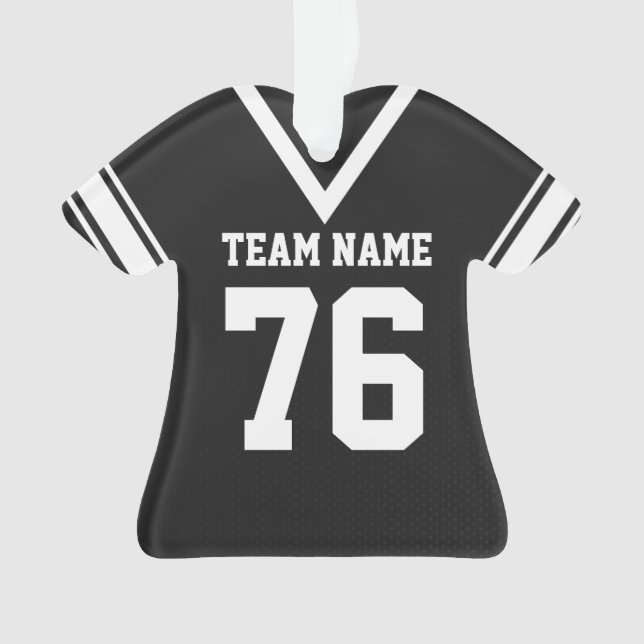 Football Jersey Black Uniform with Photo Ornament (Front)