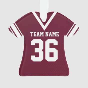Football Jersey Burgundy Uniform With Photo Ornament by tshirtmeshirt at Zazzle