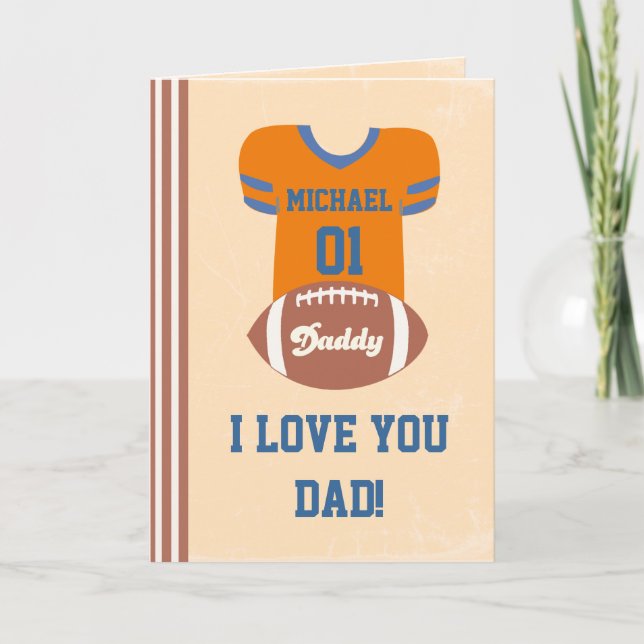 Football Jersey Card, Father's Day Birthday Card (Front)
