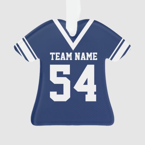 Football Jersey Dark Blue Uniform with Photo Ornament