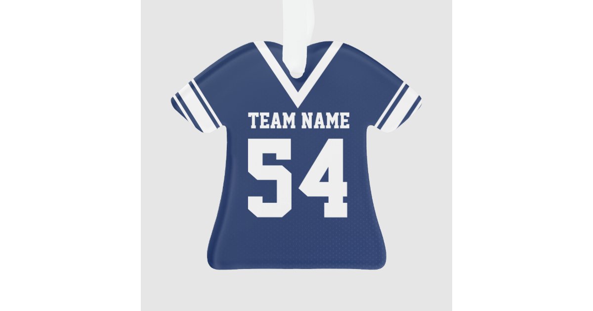 Football Jersey Dark Blue Uniform With Photo Ornament Zazzle Com