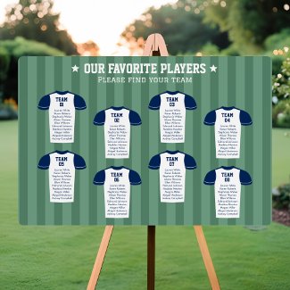 Football Jersey Game Day Wedding Seating Chart