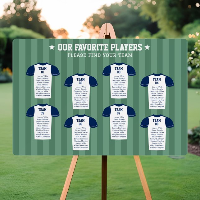 Football Jersey Game Day Wedding Seating Chart Foam Board (Creator Uploaded)