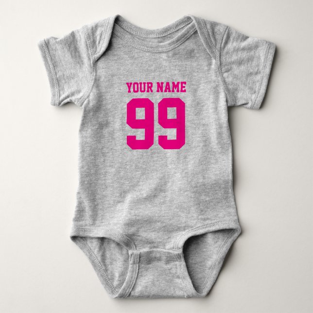 Football jersey girl bodysuit | Cute baby clothing (Front)
