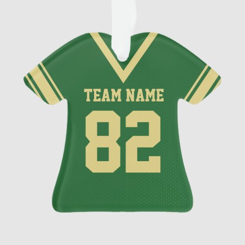 Football Jersey Green Gold Uniform with Photo Ornament