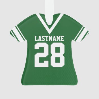 Football Jersey Green Uniform Ornament by tshirtmeshirt at Zazzle