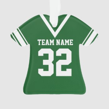 Football Jersey Green Uniform With Photo Ornament by tshirtmeshirt at Zazzle
