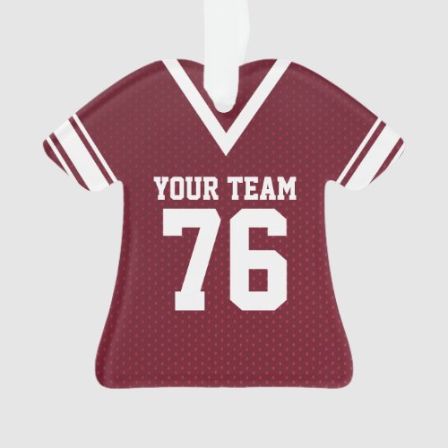 Football Jersey Maroon and White Ornament