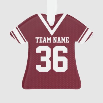Football Jersey Maroon Uniform With Number Ornament by tshirtmeshirt at Zazzle