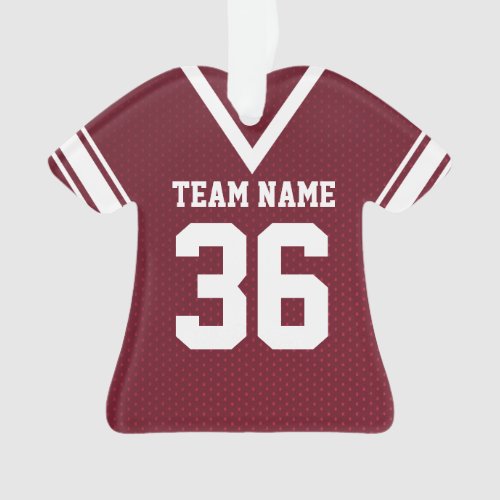 Football Jersey Maroon Uniform with Number Ornament