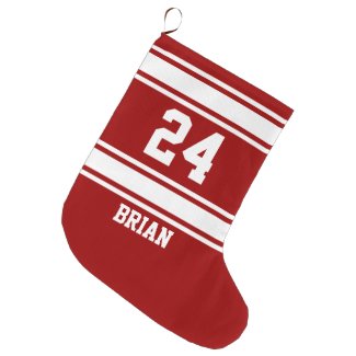 Football Jersey Name/Number Large Christmas Stocking
