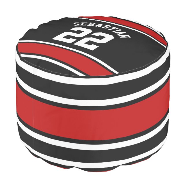 Football Jersey Novelty Personalized Name Pouf (Angled Back)