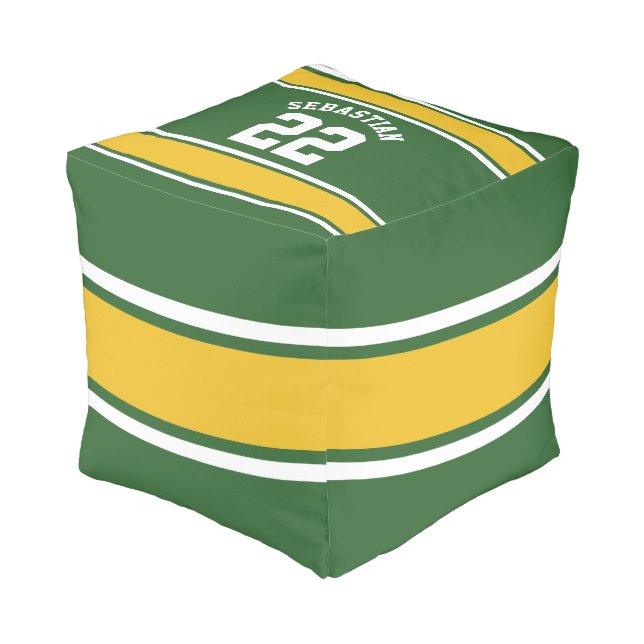 Football Jersey Novelty Personalized Name Pouf (Angled Front)