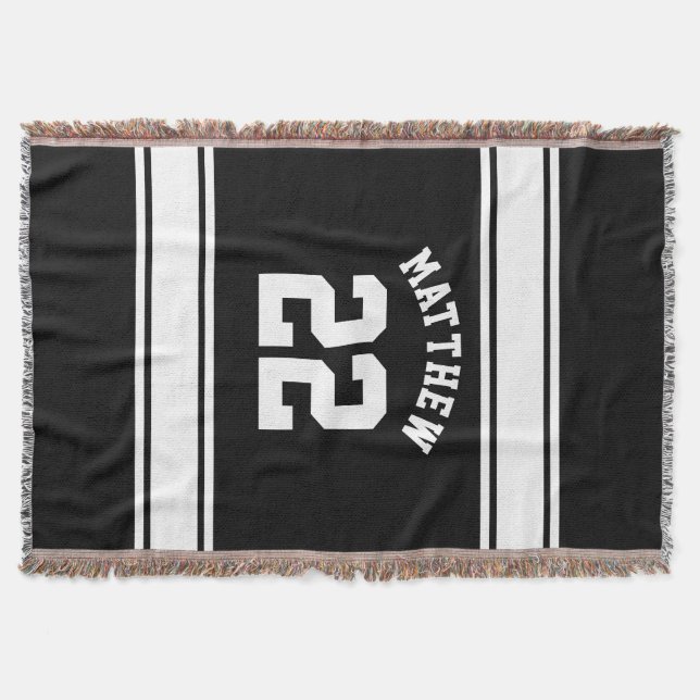 Football Jersey Novelty Personalized Name Throw Blanket (Front)