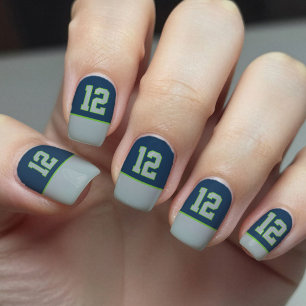 Football Jersey Number Seattle or Edit Team Colors Minx Nail Art