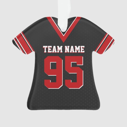 Football Jersey Red and Black Uniform with Number Ornament