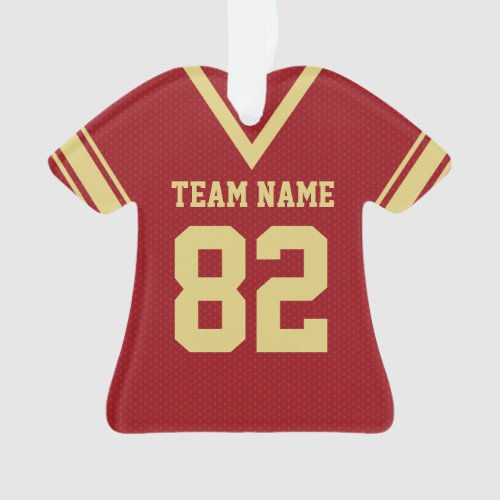 Football Jersey Red Gold Uniform with Photo Ornament
