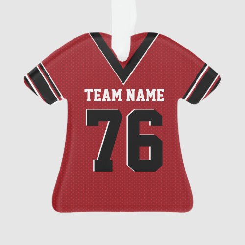 Football Jersey Red Uniform with Photo Ornament