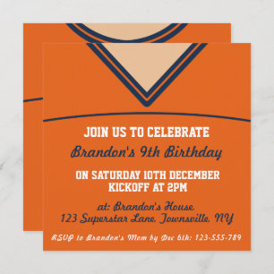 Football Jersey Themed Party Invite Template