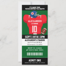 Football Jersey Ticket Birthday Party