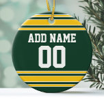 Football Jersey With Custom Name Number Ceramic Ornament at Zazzle