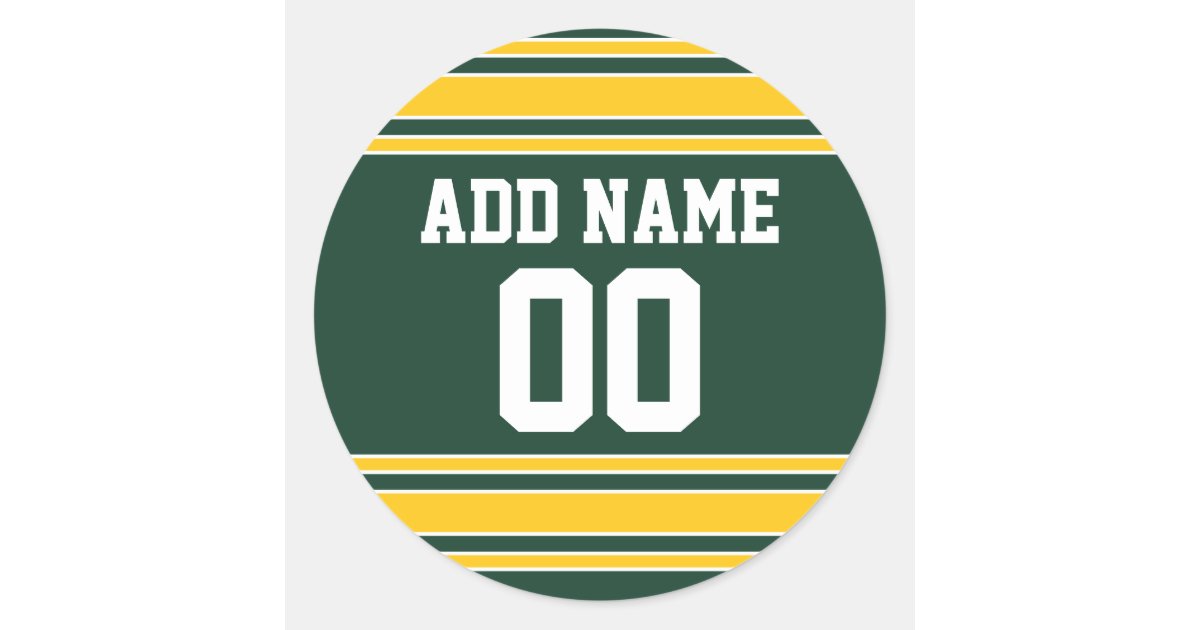 Football Jersey With Custom Name Number Classic Round Sticker Zazzle Com