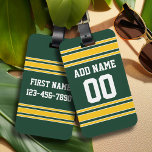 Football Jersey With Custom Name Number Luggage Tag at Zazzle