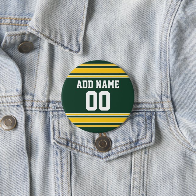 Football Jersey with Custom Name Number Pinback Button (In Situ)