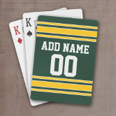 Personalized Red and White Basketball Jersey Playing Cards