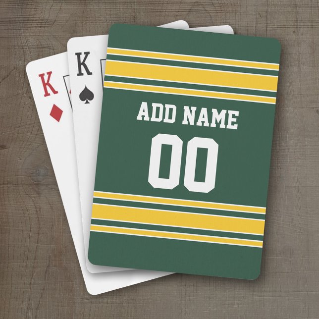 Football Jersey with Custom Name Number Poker Cards (Personalized Playing Cards - Sports Jersey Design)