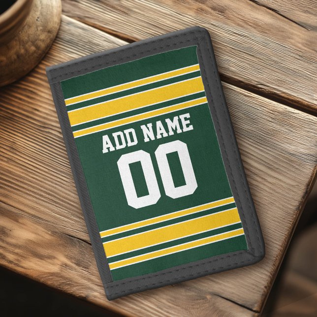 Football Jersey with Custom Name Number Tri-fold Wallet (Custom Tri-Fold Wallet)