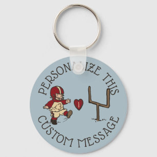 Football Kick Heart Keychain