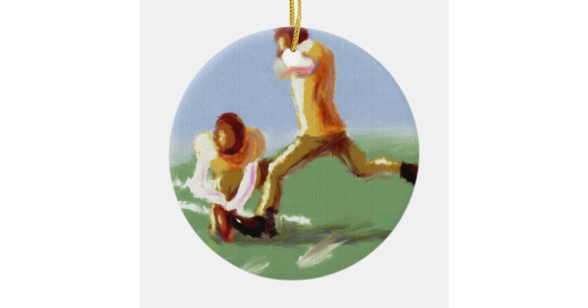 Football Kicker Art Ceramic Ornament Zazzle