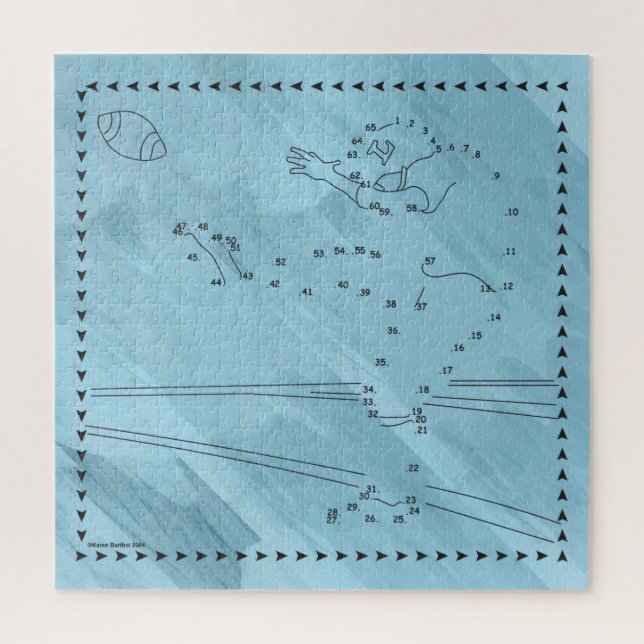 Football Kicker Connect The Dots Jigsaw Puzzle (Vertical)