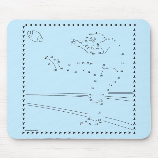 Football Kicker Connect The Dots Mouse Pad (Front)