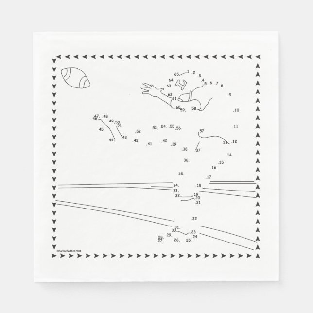 Football Kicker Connect The Dots Napkins (Front)