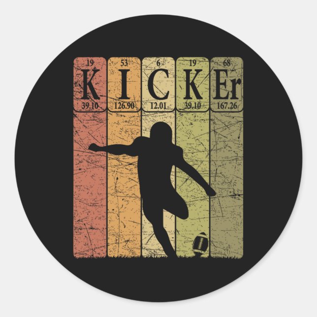 Football Kicker Periodic Table Elements Football P Classic Round Sticker (Front)